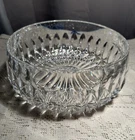 Vintage Stunning Cut-Crystal Bowl - Sunflower Patter Design 7 3/8" Diameter