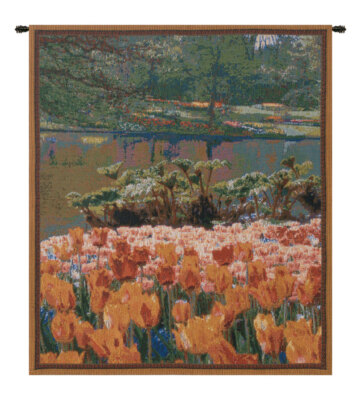 Keukenhof Tulip Belgian Tapestry | Elegant Wall Art with Lined Backing
