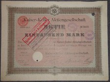 Kaiser-Keller Aktiengesellschaft 1905 1000 Mark