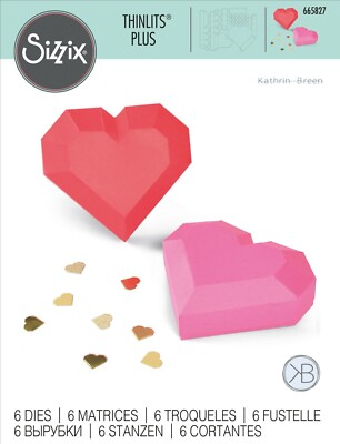 Sizzix Heart Box Thinlits Plus 6pc #665827 MSRP $59.99  4 1/4'' x 4 5/8'' x 1 3/8''