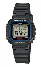 Casio LA20WH-1C, Women's Illumunator Black Resin Watch, Chronograph, Alarm