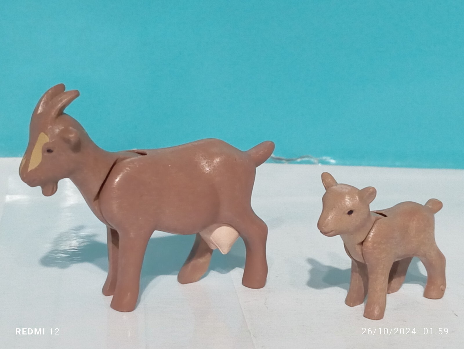 PLAYMOBIL FIGURAS CABRA CABRITO CABRAS GRANJA RANCHO BELEN PASTOR PASTORA A