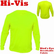 High Visibility Hi Vis T Shirt Non ANSI Long Sleeve Shirt Safety Work Neon Green