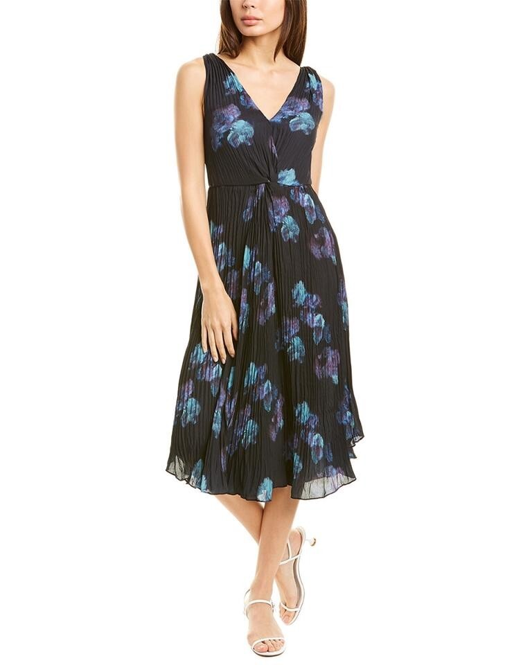 vince twist front pleated midi dress E321 NWT VINCE TWIST FRONT PLEATED WOMEN MIDI DRESS SIZE 00, 0, 4, 6, 8 $325