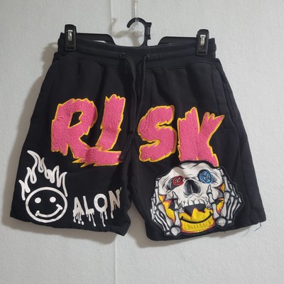 Rebel Minds Risk Alone Black Shorts Size Small