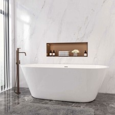 Aica Modern Designer Bathroom Freestanding Double Ended Bath Bathtub 1700x800mm