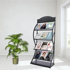 Book Shelf Rack Floor Multi-layer Storage Display Rack Newspaper Comic Display