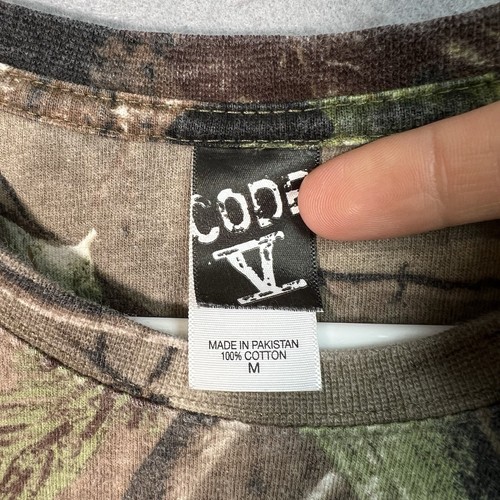 Code V Real Tree Camo T Shirt Adult Medium Camouflage Mens - Picture 5 of 7