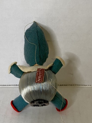 Vintage Pixie Elf Satin Ball Hand Painted Paper Mache Face Ornaments Lot 4 - Picture 11 of 11