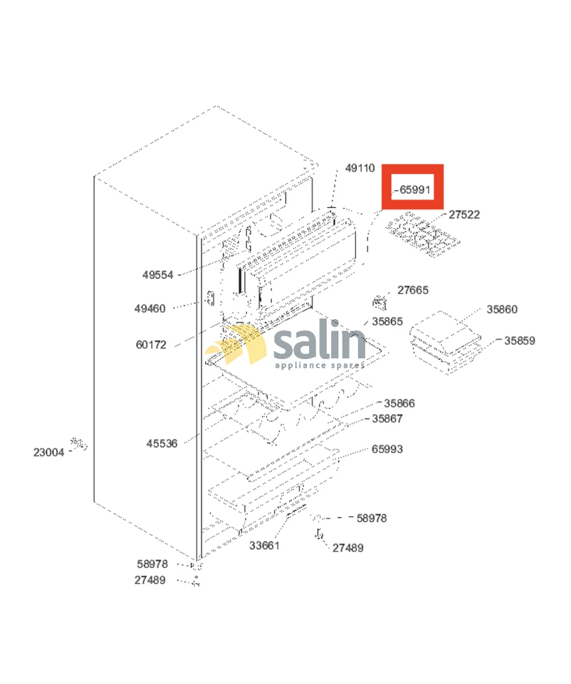 GENUINE SMEG FRIDGE EVAPORATOR DOOR ASSY 696133684 - Image 3 of 3