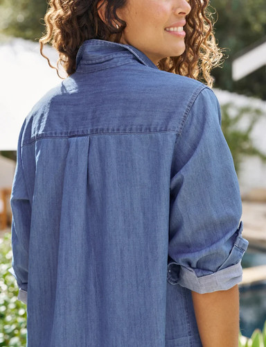 NEW Frank& Eileen Rory Maxi Shirtdress in Vintage Stonewash Indigo size S #MD735 - Picture 3 of 10