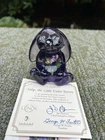 Fenton Lenox Purple Amethyst Art Glass Bunny Rabbit Handpainted Signed