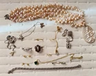 Vintage Sterling Silver & Costume Jewelry Lot  Scrap Or Wear