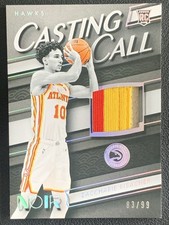 Zaccharie Risacher 2024-25 Panini Noir Casting Call Materials RC /99 #CCM-ZAC
