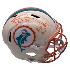 Casco Ricky Williams Firmado Tamaño Completo Miami Dolphins Retro Alt JSA Puff Puff
