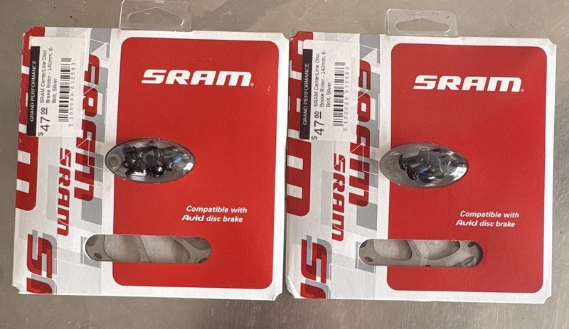 SRAM Centerline 140mm 6-Bolt Disc Brake Rotors 2-Pack w/ Bolts