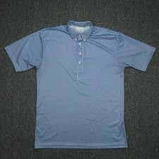 Collars Co Shirt Men Large Blue White Gingham Short Sleeve Performance Polo