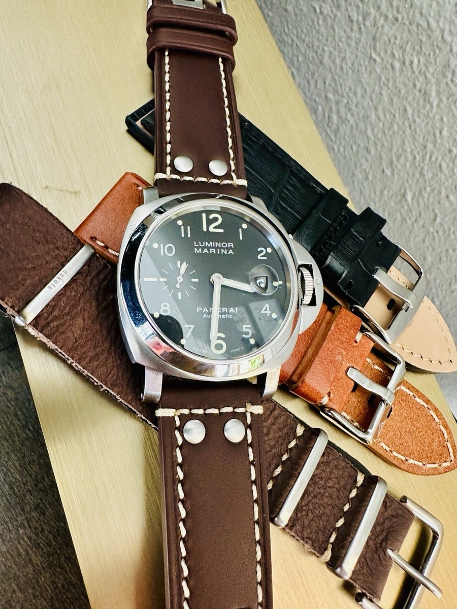 Men's Stainless Panerai Luminor Marina PAM 164 44mm Black Dial ~ 3