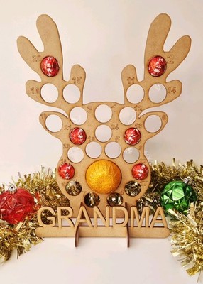 Personalisierter Rentier Weihnachten Adventskalender Lindt Lindor Schokolade Orange