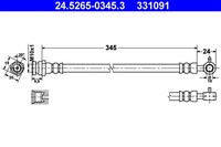 Bremsschlauch ATE 24.5265-0345.3 FüR NB MX Mazda 2 16V NB6C NB8C