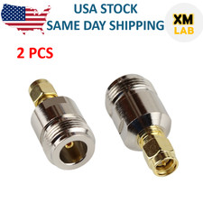 2 Pcs N-Type Female Plug to SMA Male Jack RF Adapter Barrel Connector