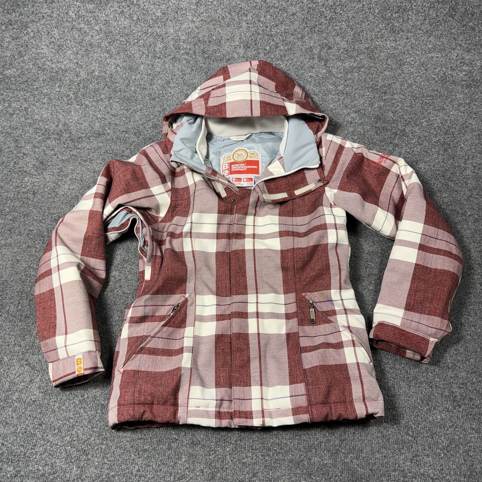 Bonfire Snowboarding Company Jacket Womens Small Red Plaid Hooded Ski Snowboard
Opens in a new windo