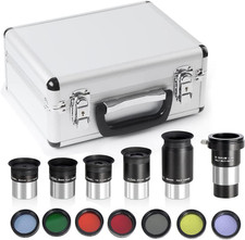 1.25" Eyepiece and Filter Set with a Carry Case-Telescope Accessory Kit 13 Piec
