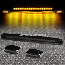 FOR 07-13 SILVERADO/SIERRA 3PCS SMOKED HOUSING YELLOW LED CAB ROOF RUNNING LIGHT