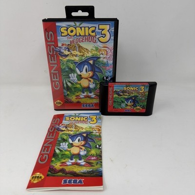 Sonic The Hedgehog 3 Complete in Box CIB Sega Genesis Authentic Cleaned/Tested