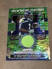 2021 Panini Prizm Rookie Gear Green Hyper #RG-19 Dwayne Eskridge RC Relic
