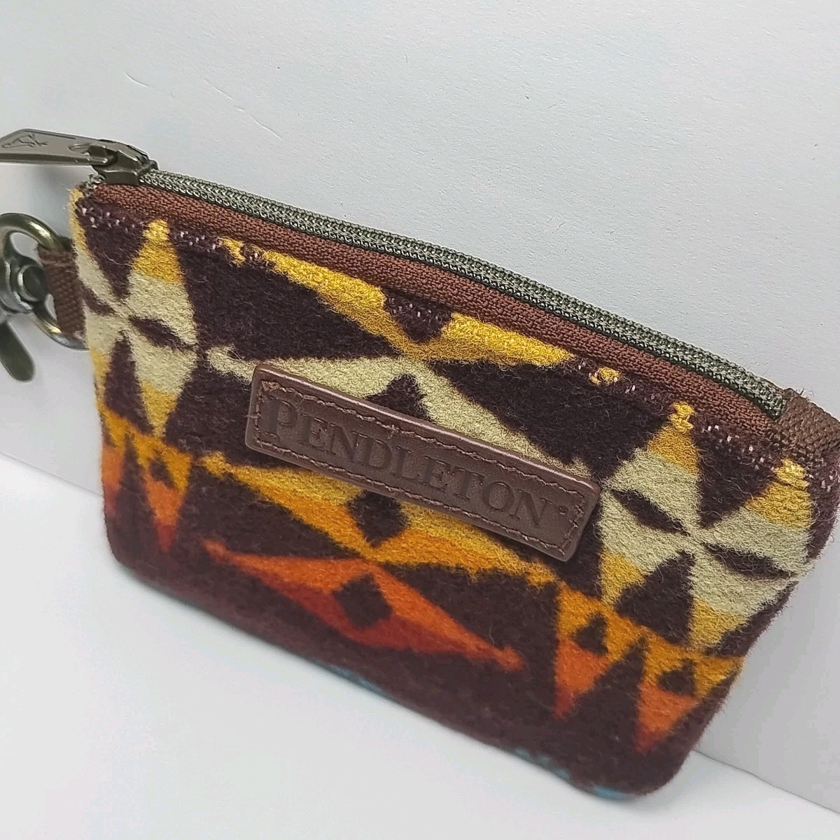 Pendleton 5" ID Pouch Brown Diamond Pattern Walle… - image 8