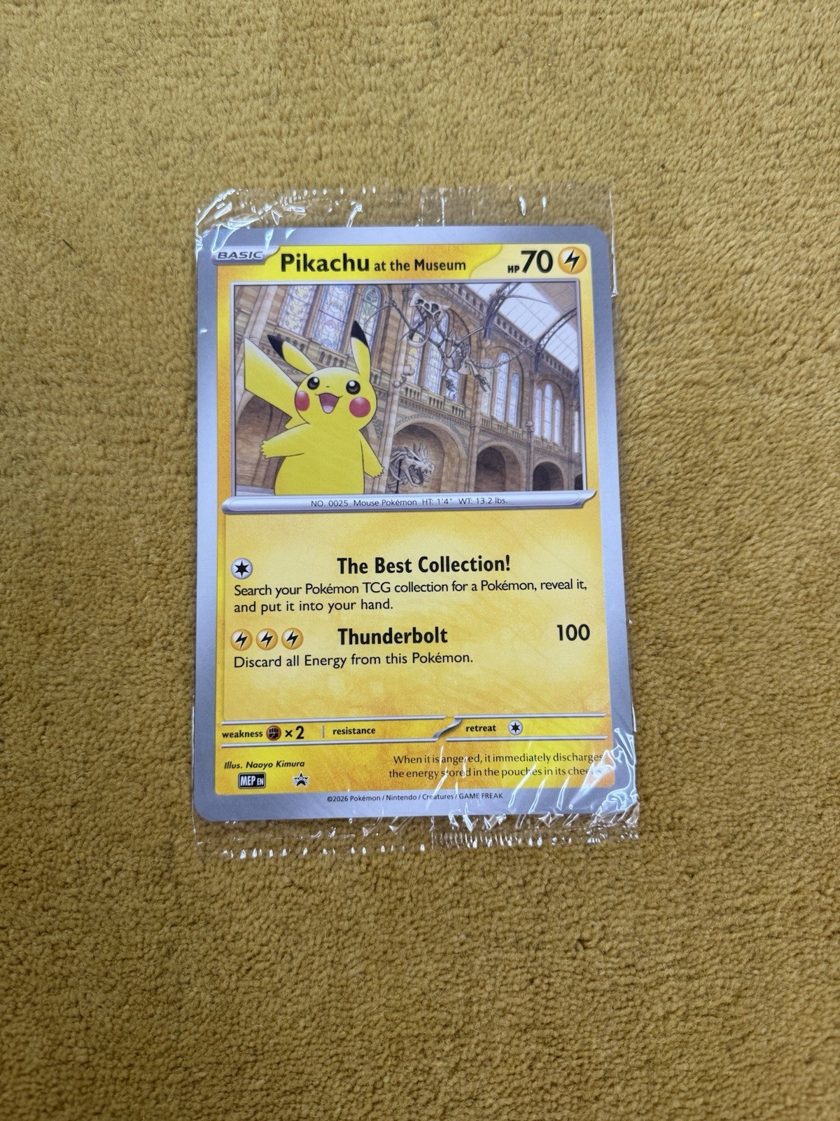 Pikachu At The Museum, Pokémon X Natural History Museum Jumbo Promo Card sealed
