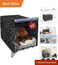 Elegant Brief Polygonal Dog Crate Cover for 24" Standard Crates - Universal Fit