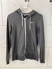 Nike Women  s Full Zip Hoodie Jacket Size M Gray Sweatshirt Swoosh Logo