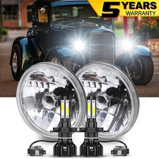 Pair 7 Inch Round Hilo Beam Ledheadlights For Ford Model A 1930 1931 Pair 7 Inch Round Hilo Beam Ledheadlights For Ford Model A 1930 1931