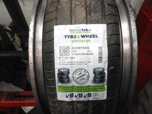 205 45 R17 88H MICHELIN PRIMACY 4 5MM PARTWORN PRESURE TESTED TYRE - Picture 2 of 13