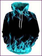 New Creative Flame 3D Print Hoodie Cool Hoodies For Man Spring Autumn