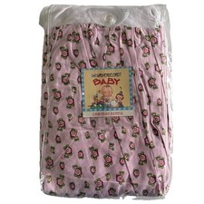 Mary Engelbreit Vtg Pink Floral Crib Dust Ruffle 28x52 NEW 100 Cotton 14 Inch