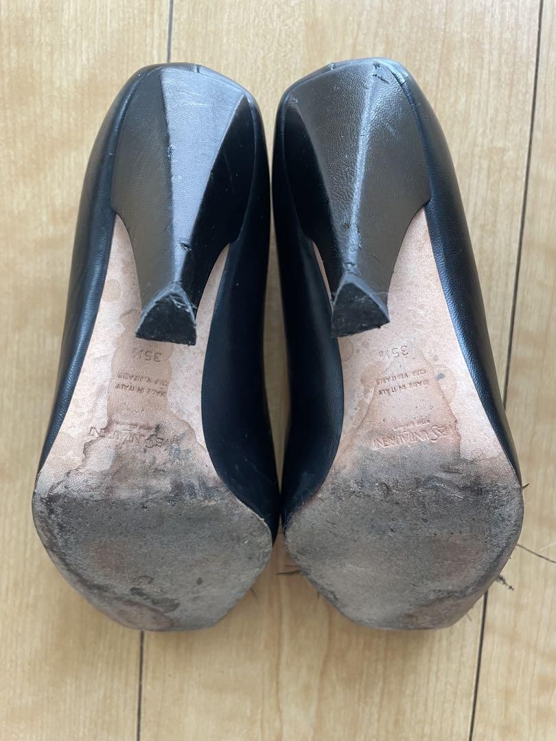 Autentiche decolte Yves Saint Laurent tacco alto pelle nero taglia 35 5 donna