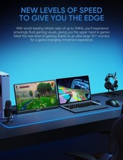 16.1'' 144Hz Portable Gaming Monitor, 106% sRGB 1080P FHD HDR, Ultra Slim 3