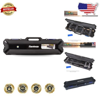 Flambeau Rod Bunk Box Portable 6 Rod Storage Black 6.5ft Reels Attached