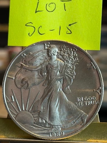 1989 American Silver Eagle Dollar $1 BU 1 Troy Oz .999 Fine Silver Lot SC-16