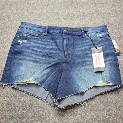 Sofia Jeans by Sofia Vergara Shorts Womens 18 Dark Wash Lila Distressed Denim