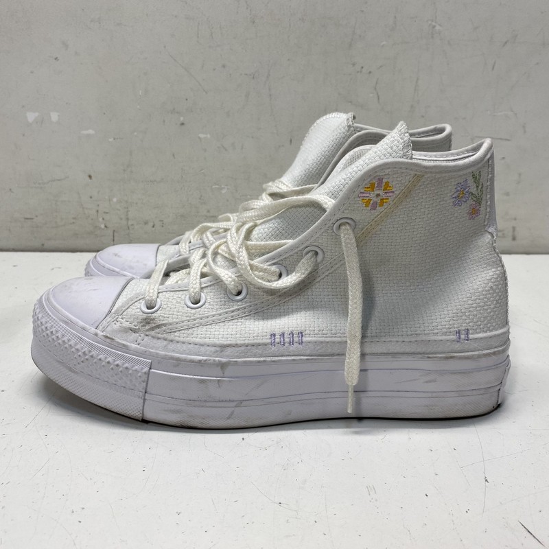 Converse Chuck Taylor All Star Lift Platform Floral White High Top Size 9