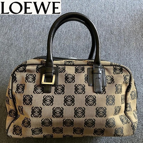 Loewe Women Bag Canvas Handbag Anagram Pattern Old Limited Edition VHTF Designer