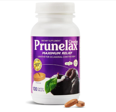 Prunelax Maximum Relief Senna Laxative Tablets 100ct Vegan Gluten-Free
