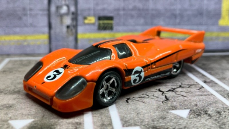 CUSTOM Orange Porsche 917 LH • Chrome Real Riders • Hot Wheels