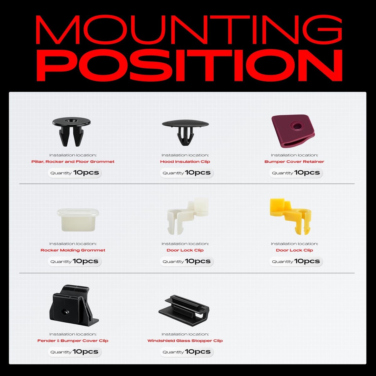 A-Premium 260-Piece Car Clip Set For Toyota Solara 2004-2008 - Bumper & Trim Fastener Kit With Tool