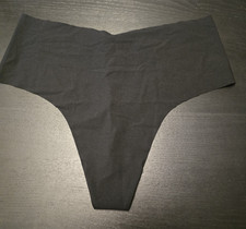 Victoria s Secret XL No Show Seamless Thong Panties In Black 2017 old style NOS