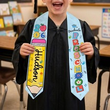 Personalized Kids Graduation Stole, Class of 2026 Sash, Preschool Graduate Gift